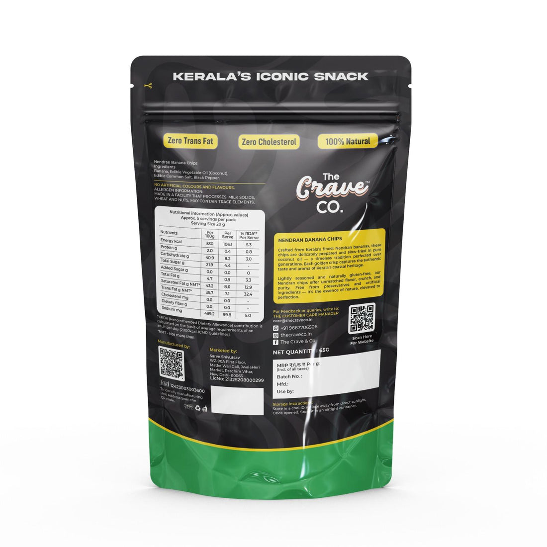 Black Pepper Kerala Banana Chips (100% Coconut Oil)